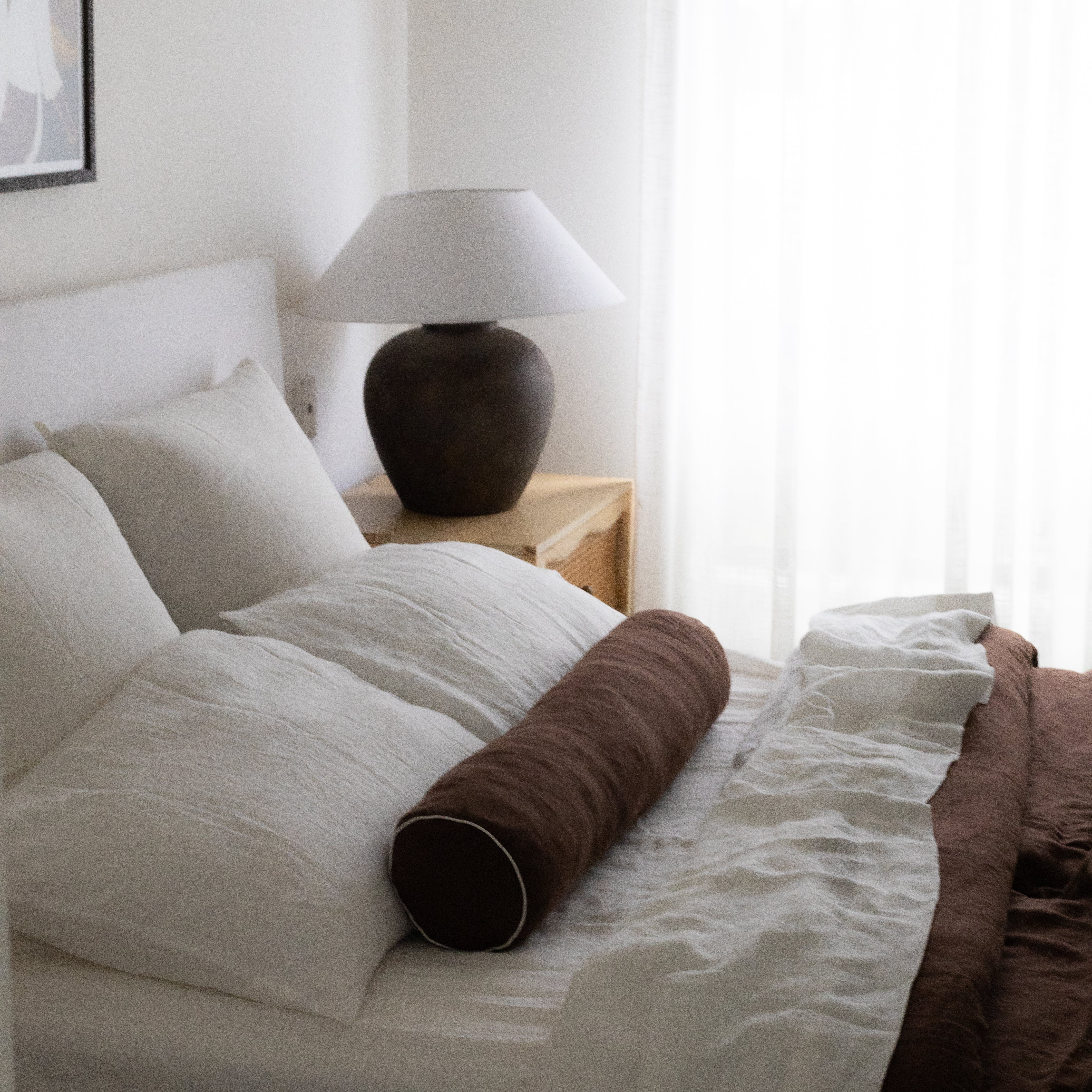 French Linen Flat Sheet in Natural White