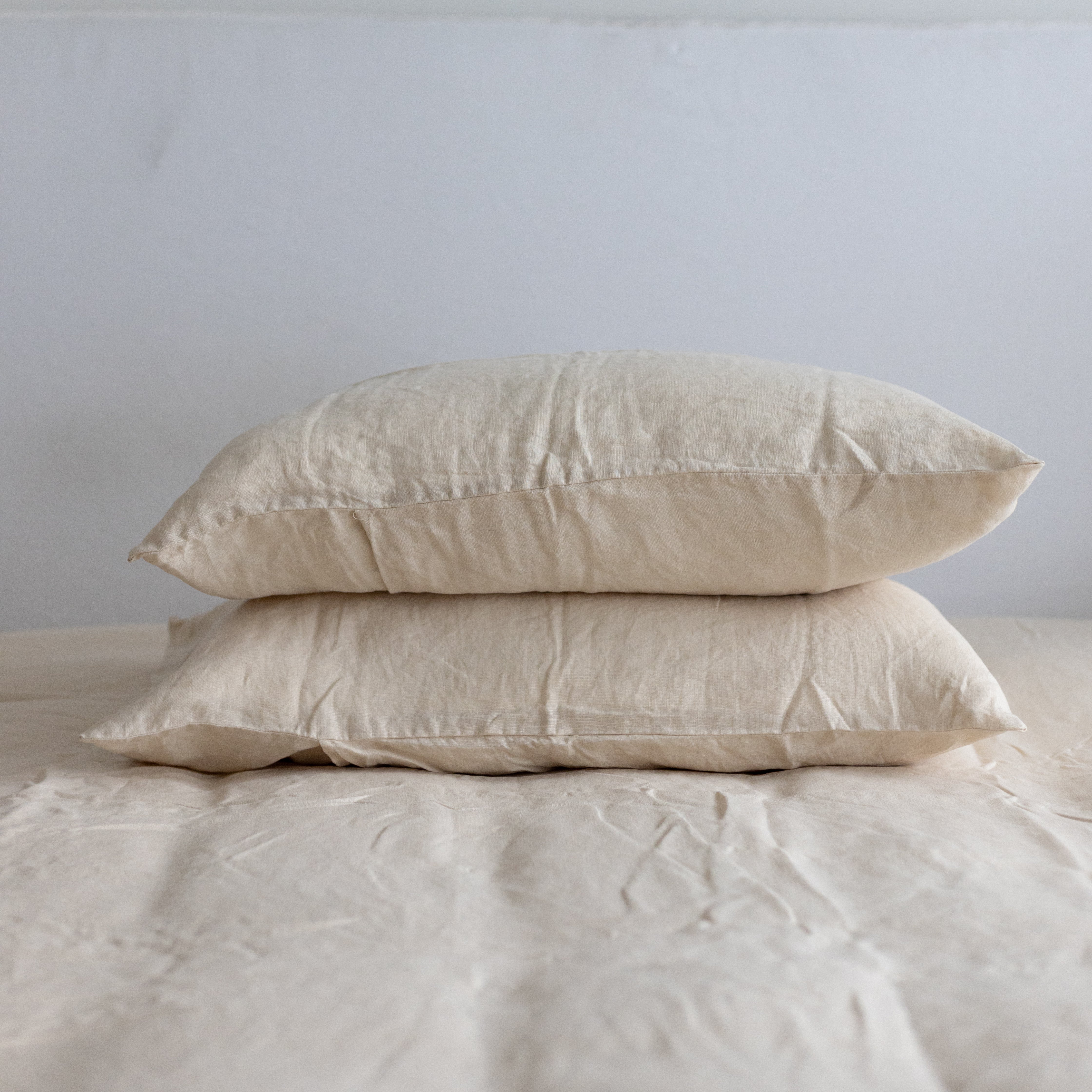 French Linen Pillowcase Pair in French Vanilla