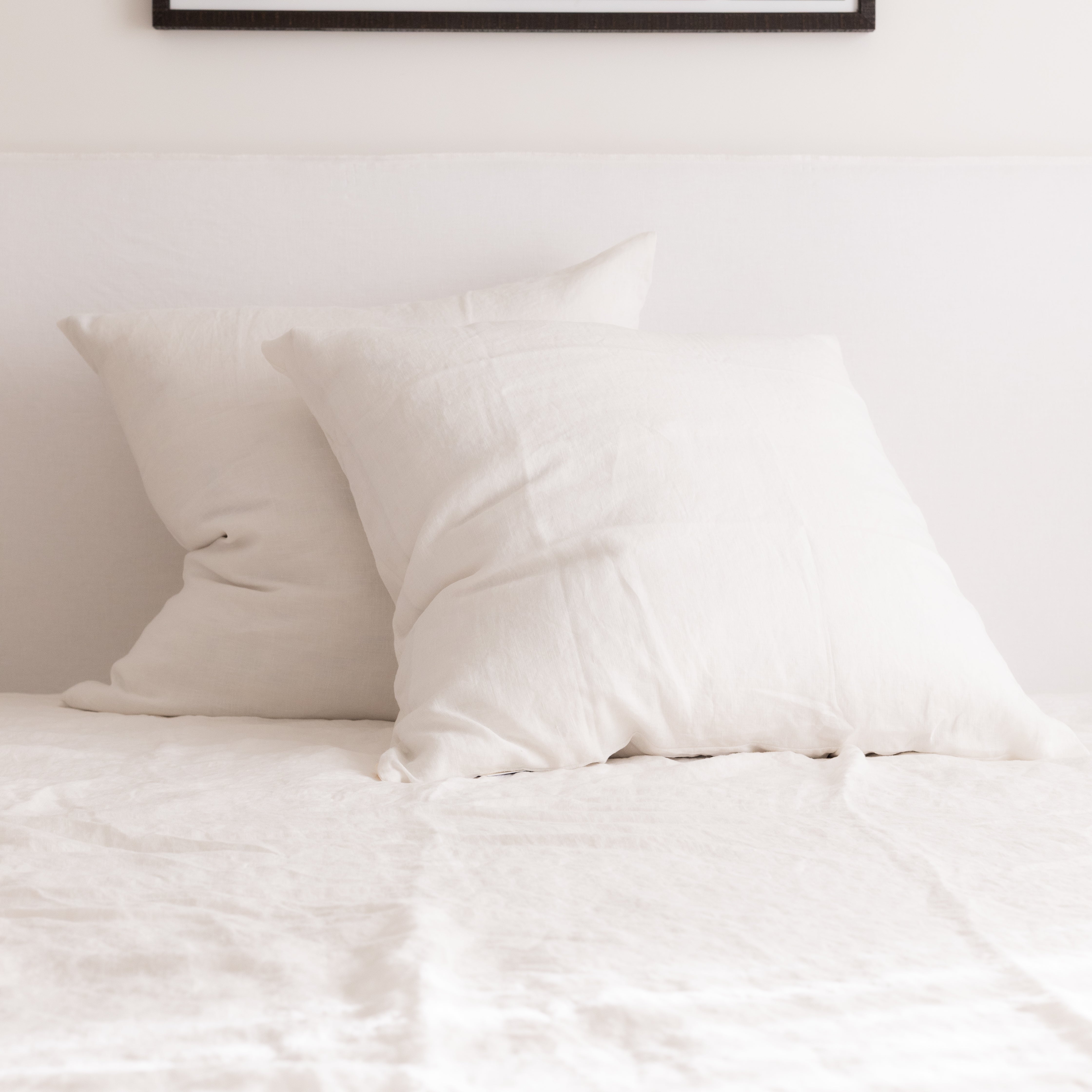 French Linen European Pillowcase Pair in Natural White