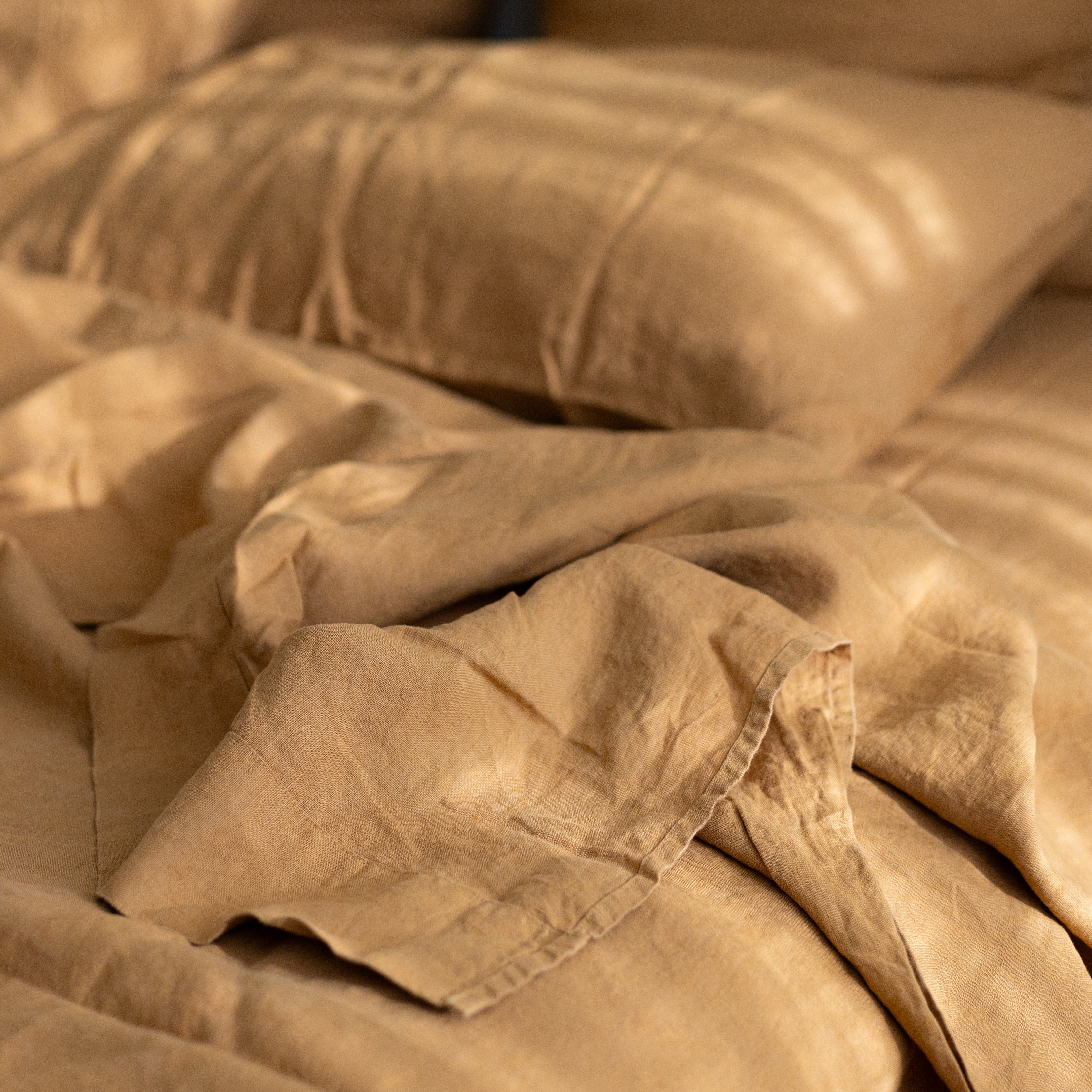 French Linen Flat Sheet in Coffee