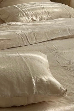 French Linen Pillowcase Pair in French Vanilla