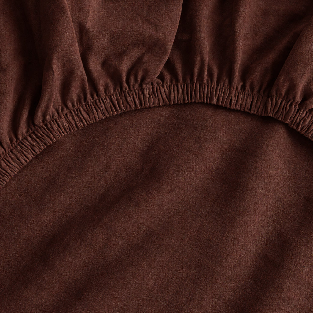 French Linen Sheet Set in Chocolate