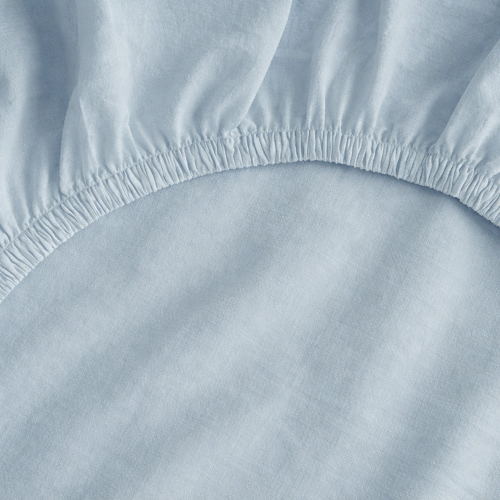 French Linen Fitted Sheet in Powder Blue