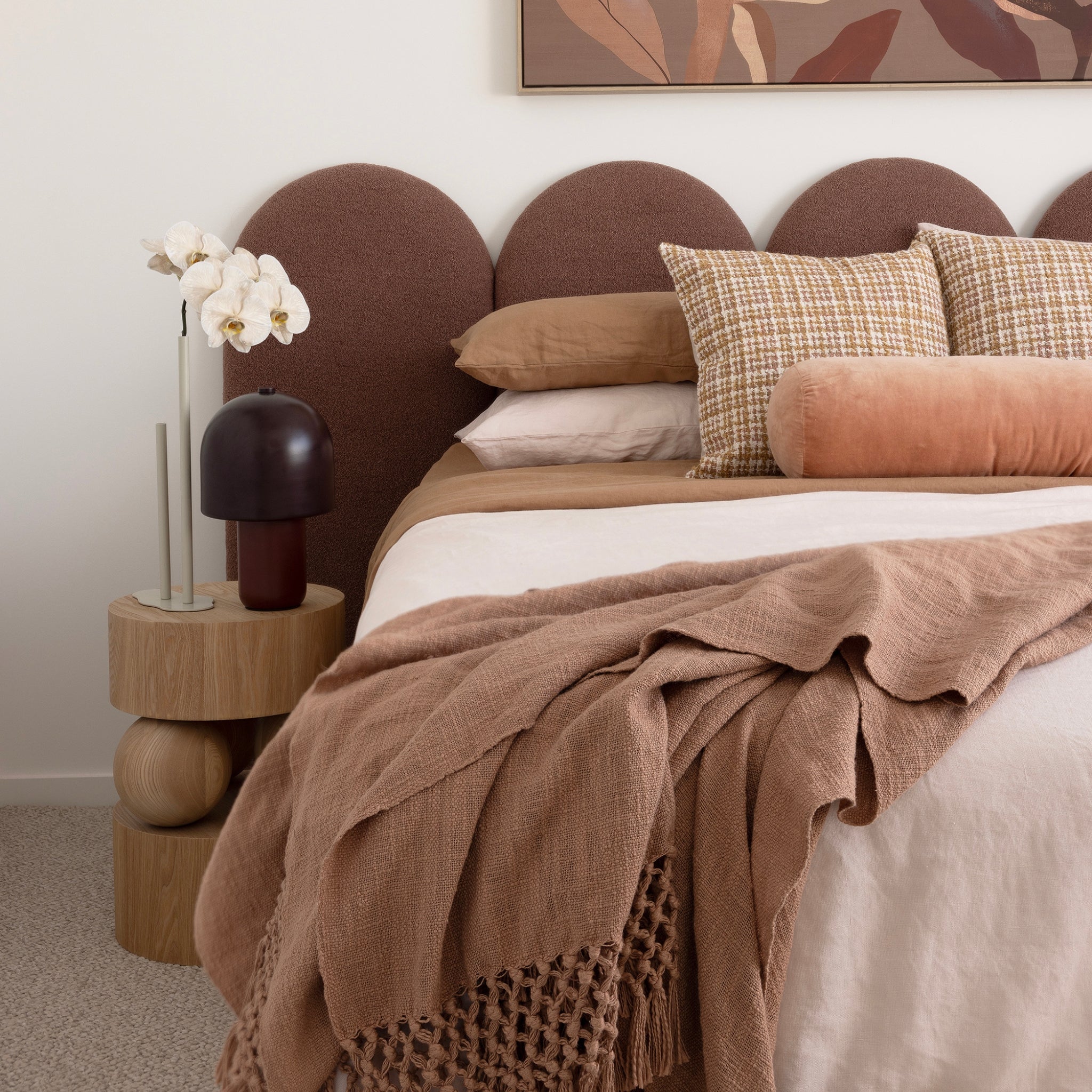 French Linen Reversible Duvet Cover Marshmallow/Dusty Rose