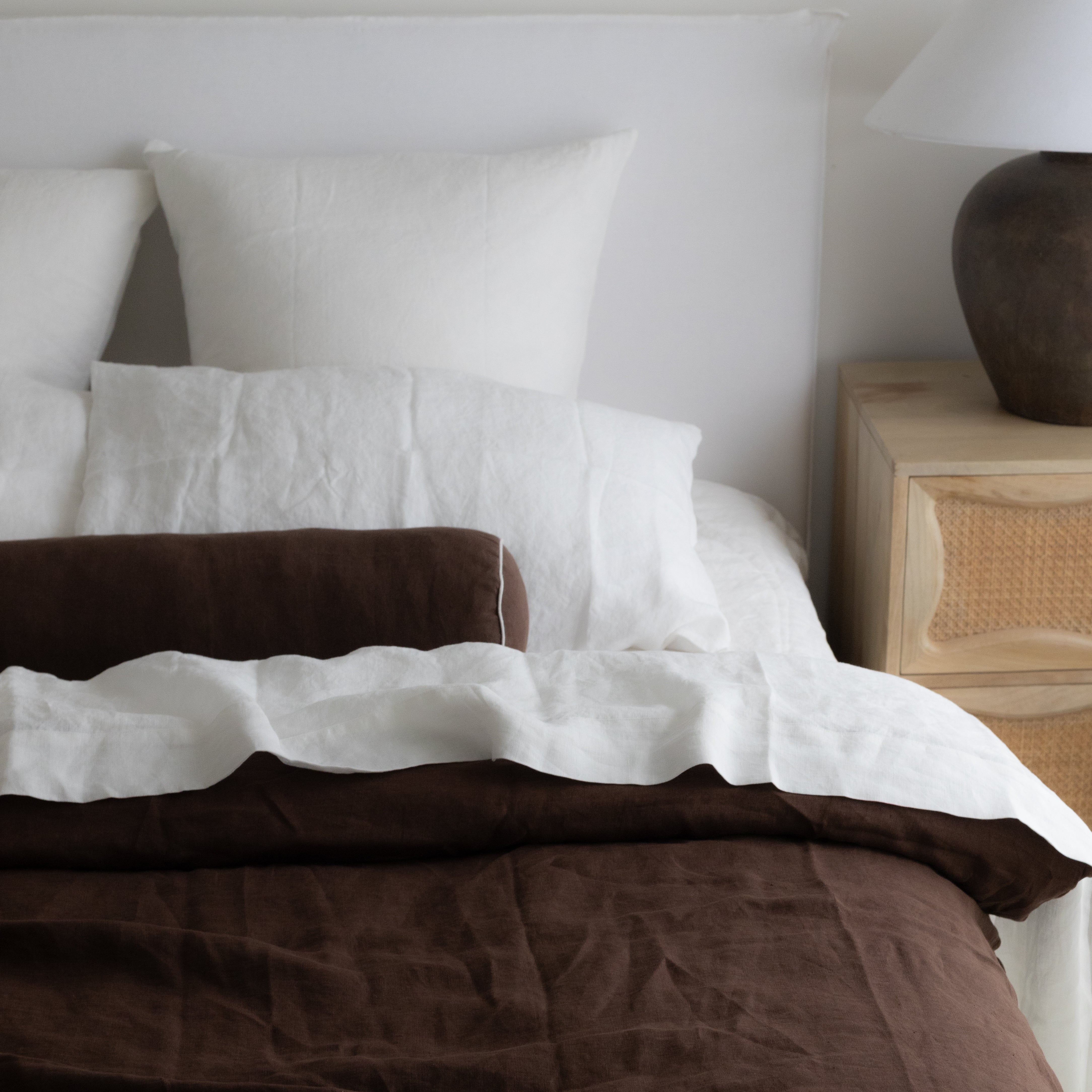 French Linen Flat Sheet in Natural White
