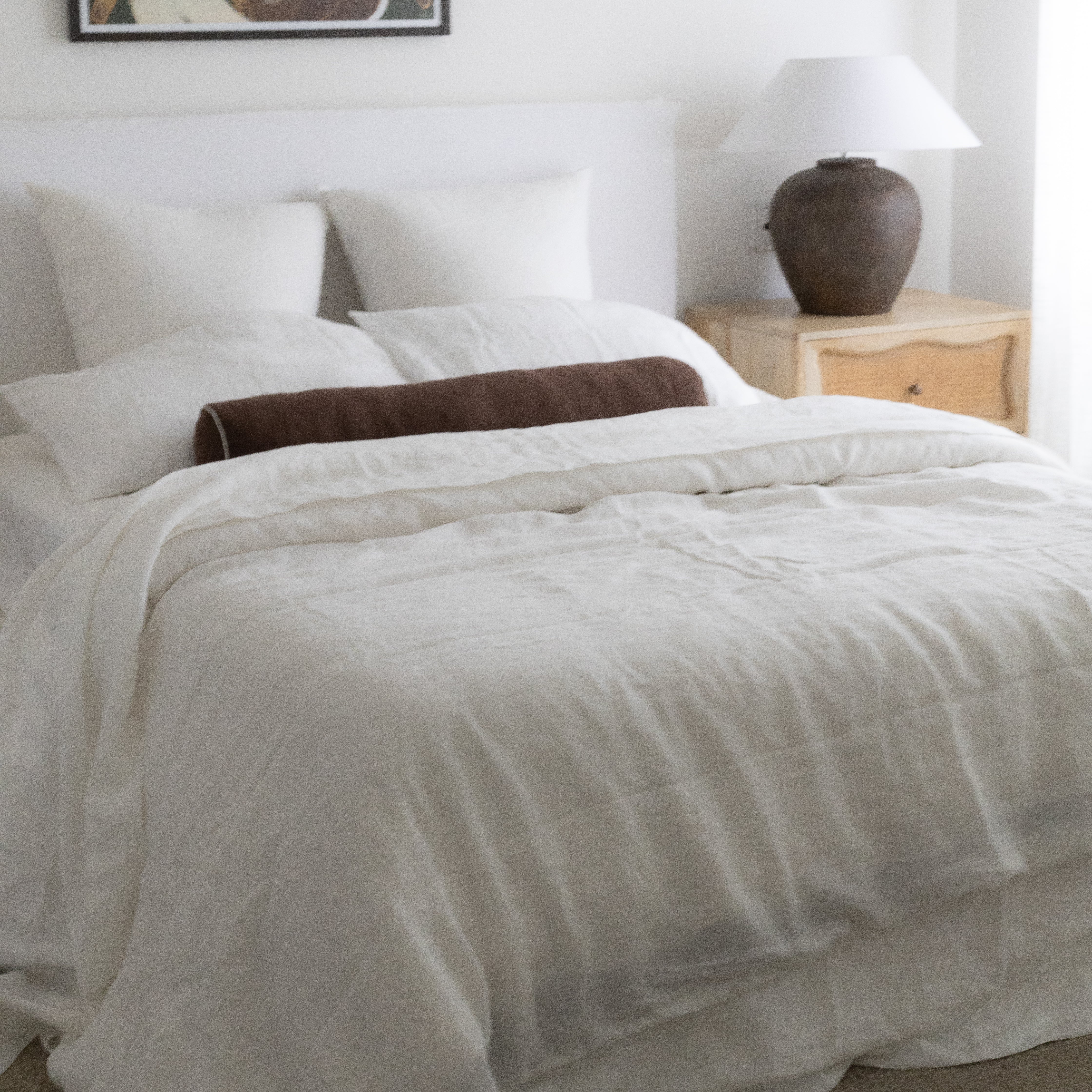 French Linen Sheet Set in Natural White