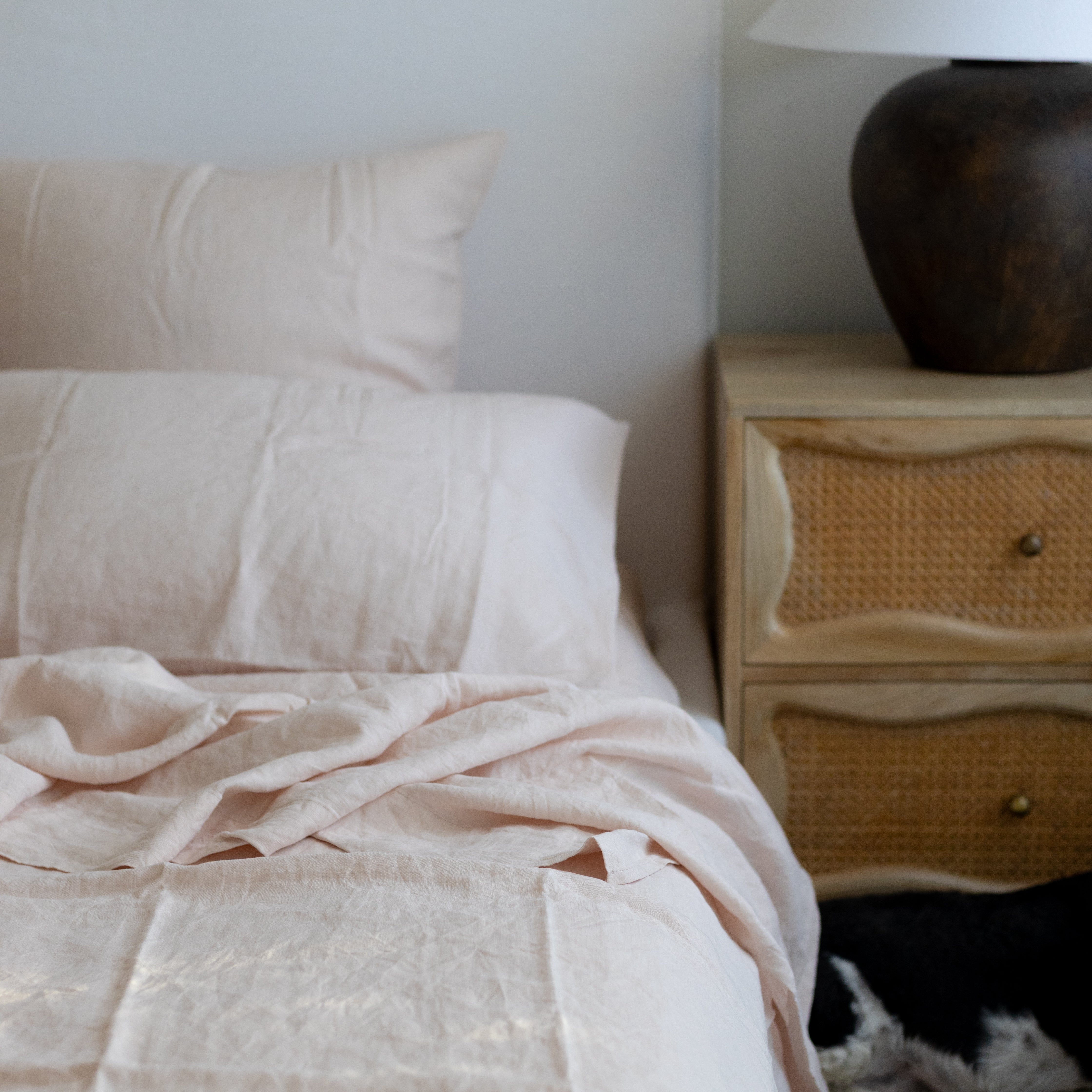 French Linen Flat Sheet in Marshmallow