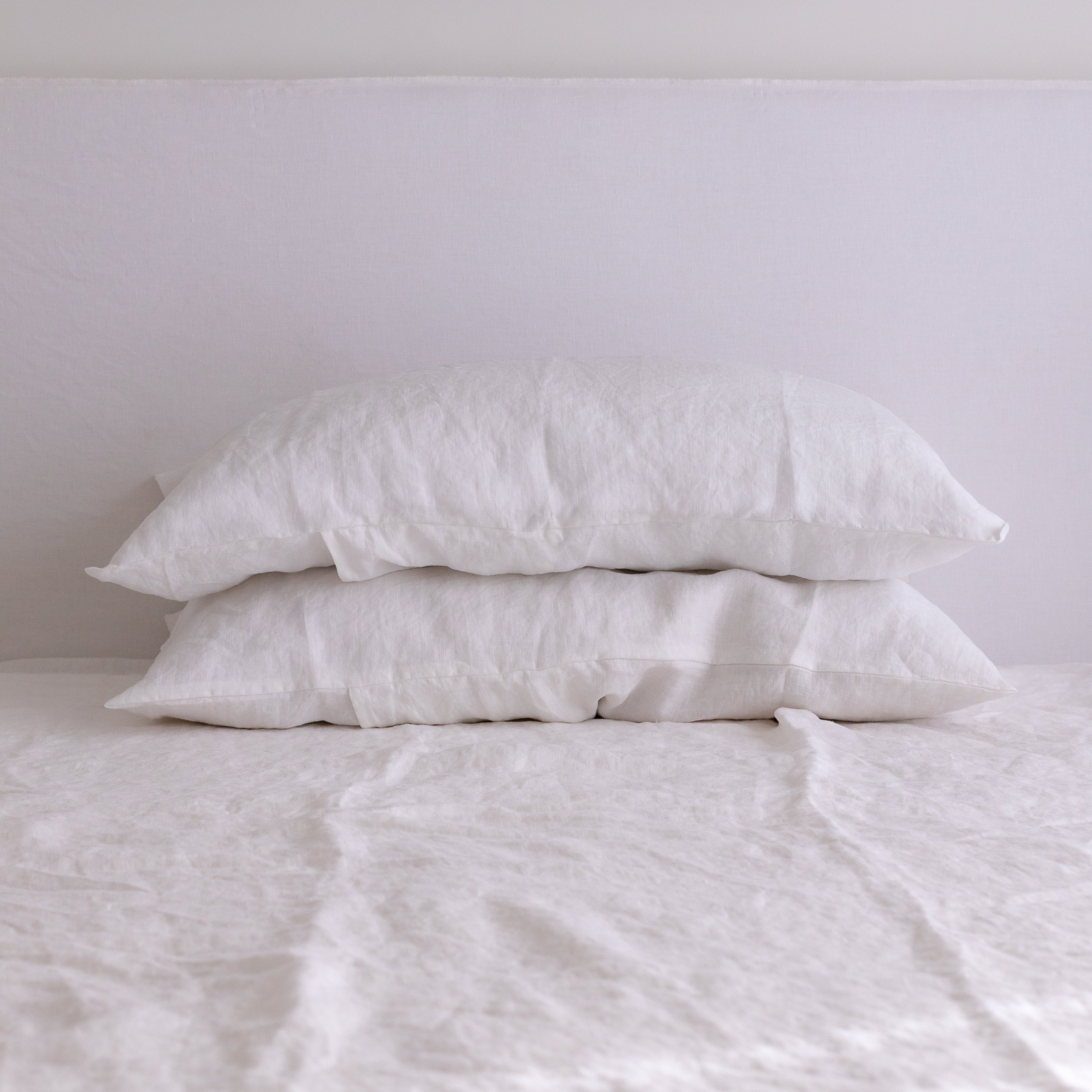 French Linen Pillowcase Pair in Natural White