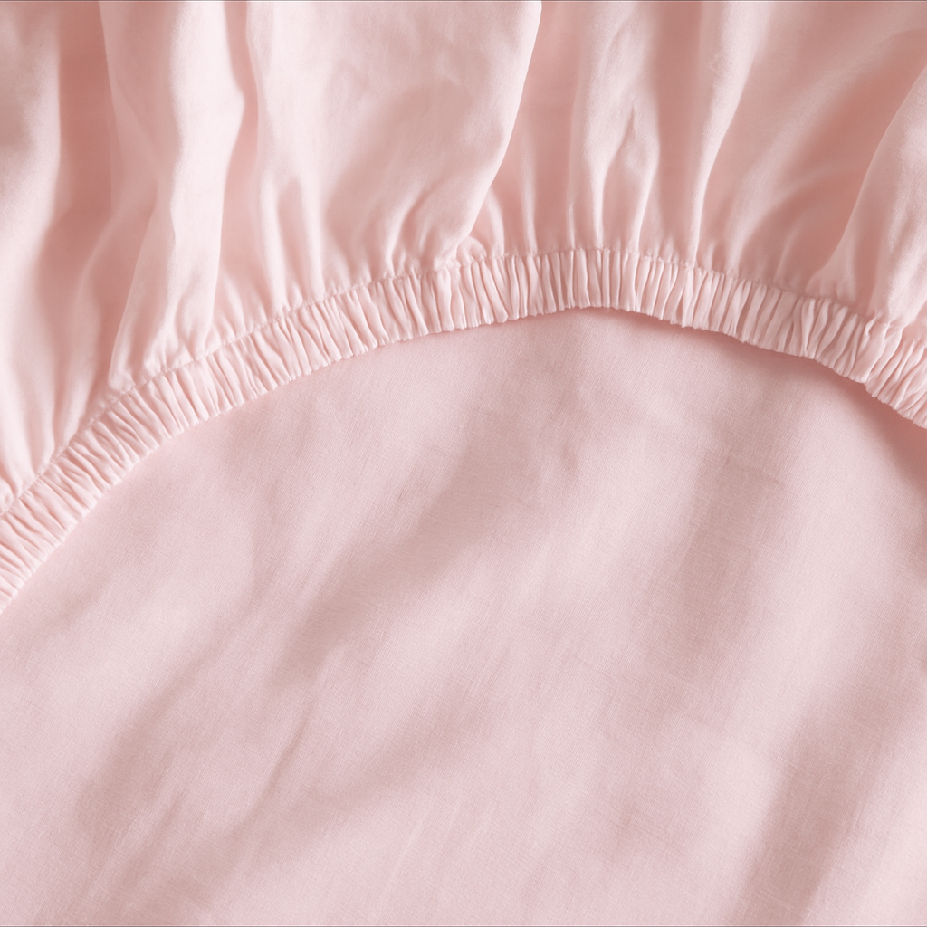 French Linen Fitted Sheet in Marshmallow