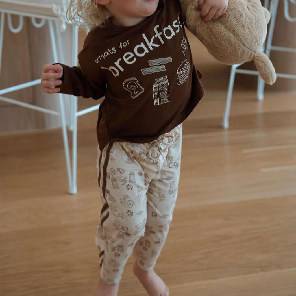 Breakfast Club Pyjamas - Kids Chocolate Long Sleeve Top