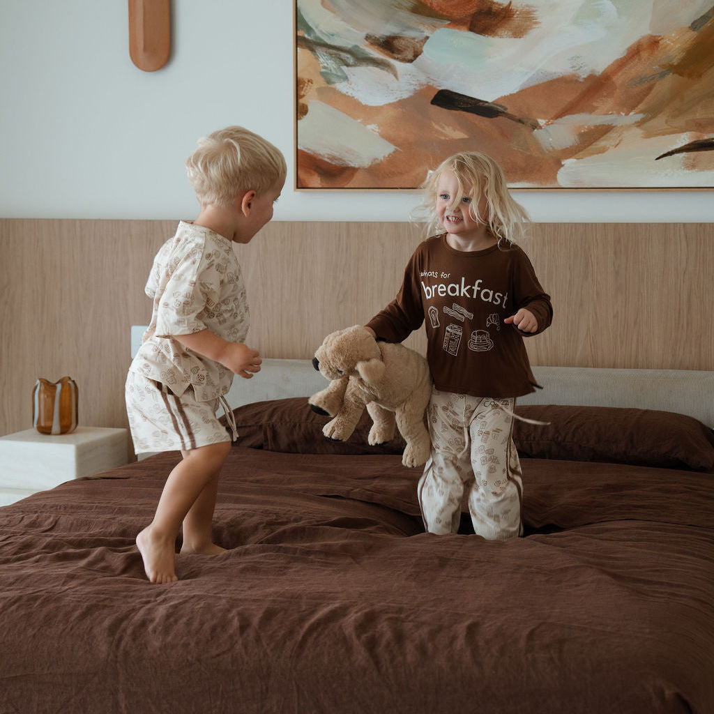 Breakfast Club Pyjamas - Kids Chocolate Long Sleeve Top