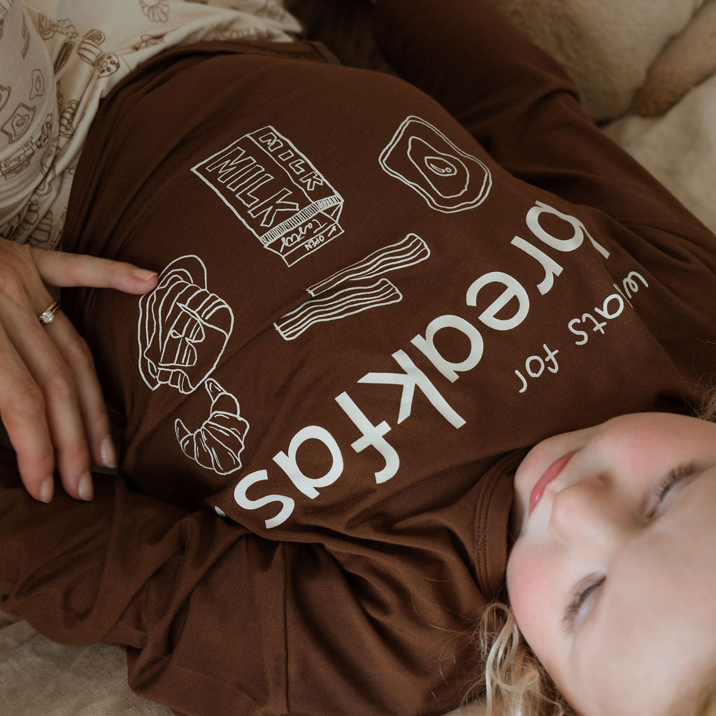 Breakfast Club Pyjamas - Kids Chocolate Long Sleeve Top
