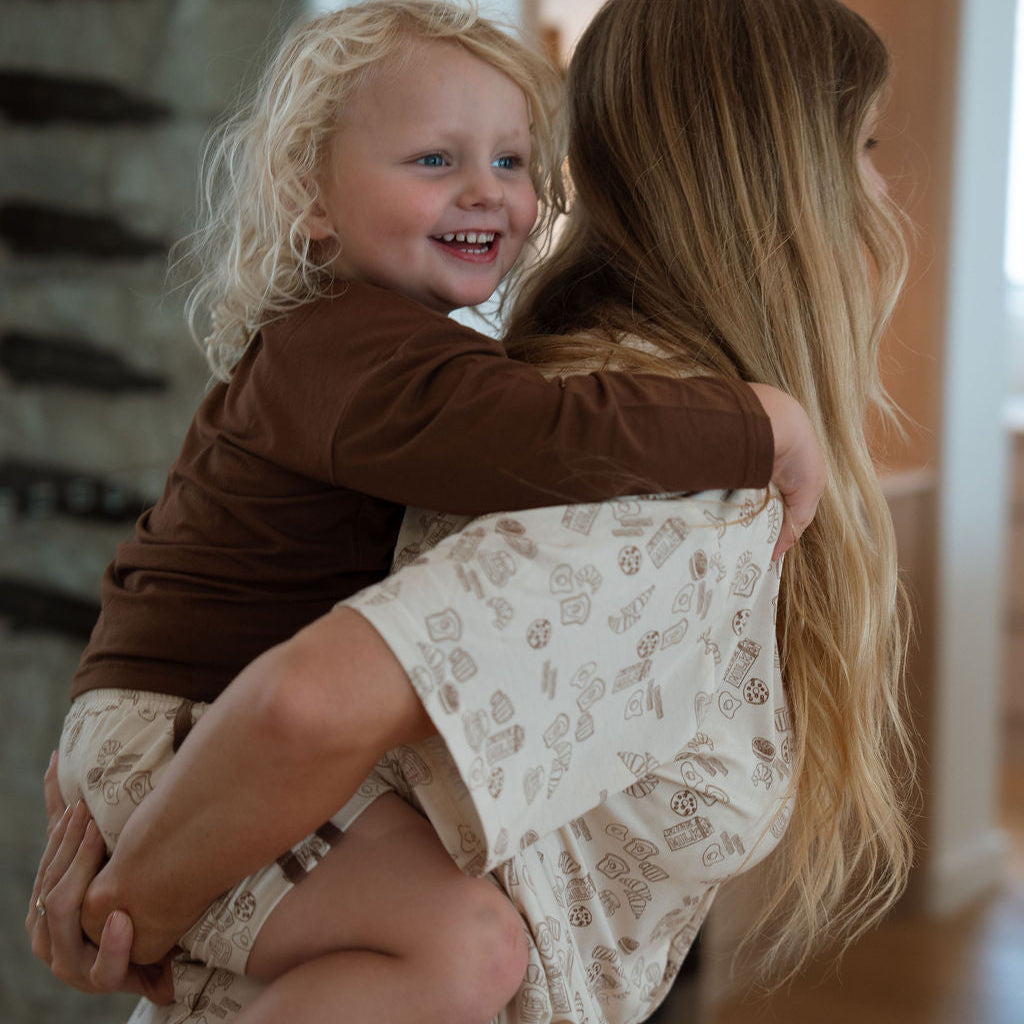 Breakfast Club Pyjamas - Kids Chocolate Long Sleeve Top